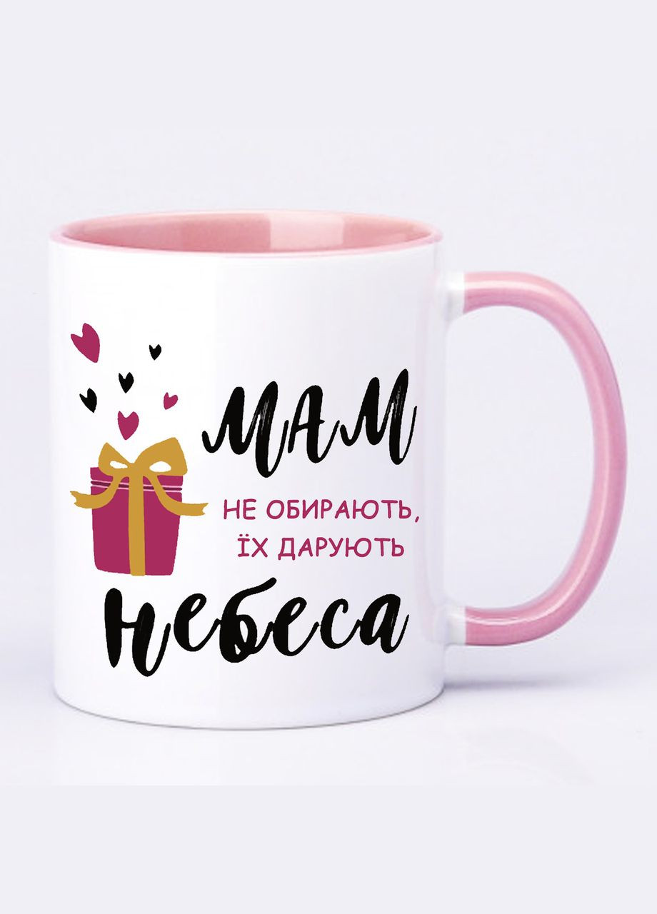 Чашка з принтом "Мам не обирають, їх дарують небеса" 330мл (колір рожевий) (19134) No Brand (312487457)