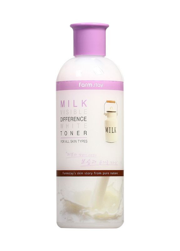 Осветляющий тонер с молочным экстрактом Milk Visible Difference White Toner 350 мл (8809514480177) FarmStay (363554411)