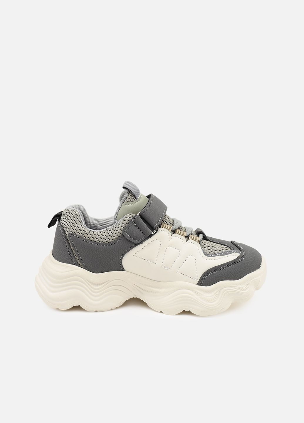 Серые демисезонные кроссовки для мальчика, на плоской подошве цвет серый цб-00273734 Kimboo