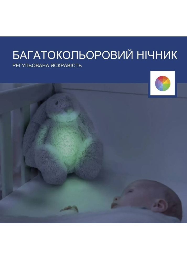 М'яка іграшка Зайчик РВ з нічником White (ZA-RO-03) Zazu (364872389)