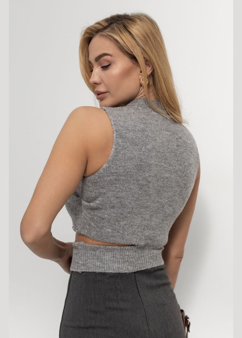 Вязаная жилетка с разрезом на талии 46110 Lurex (315810305)