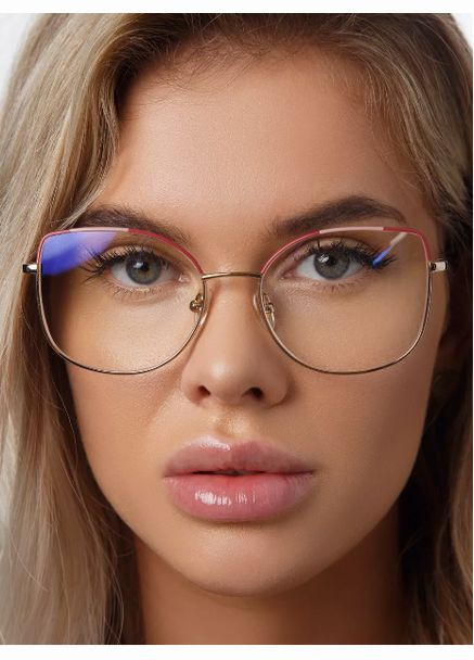 Женские фотохромные очки для зрения +3.75 красные БлюБлокер Антиблик Fabia Monti (337171372)