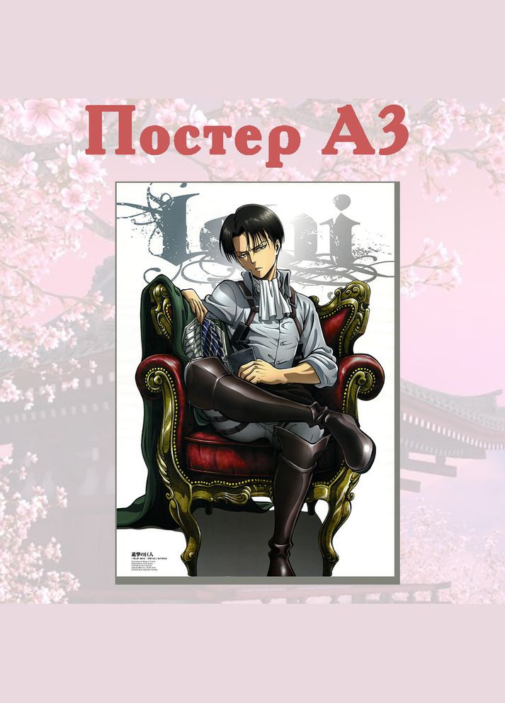 Постер плакат аніме Атака титанів Леві Attack on Titan 42х29 см А3 (poster_0339) No Brand (327006159)