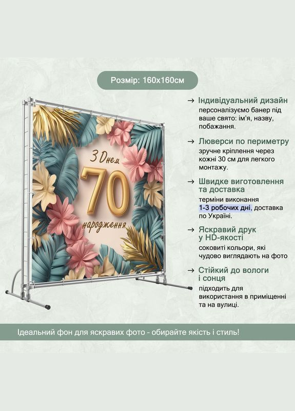 Баннер для фотозоны "С Днем рождения" | 1.6×1.6 м | Праздничный фон №42189 Vinylpex (360981490)