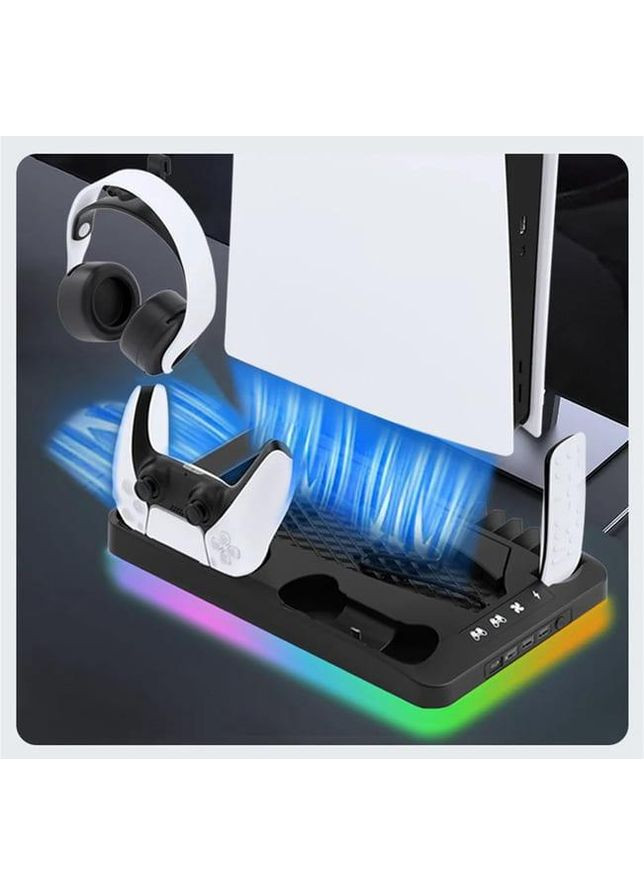 Зарядна док-станція з охолодженням і RGB-підсвіткою для Playstation 5 Digital/Disc edition Alloyseed (365720880)