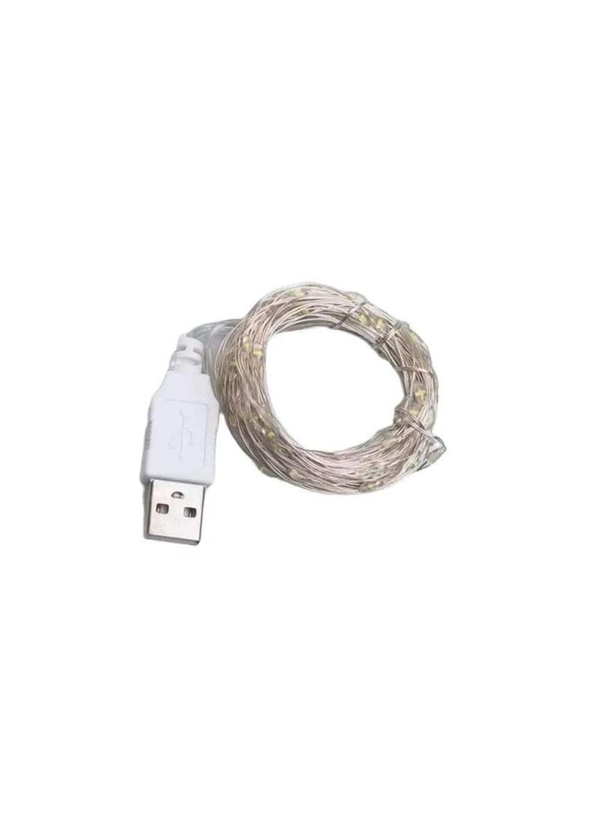 Гірлянда роса 20 метрів USB на 200 led світлодіодів крапля на білому дроті біла USB200L20MWW Garlando (396559505)