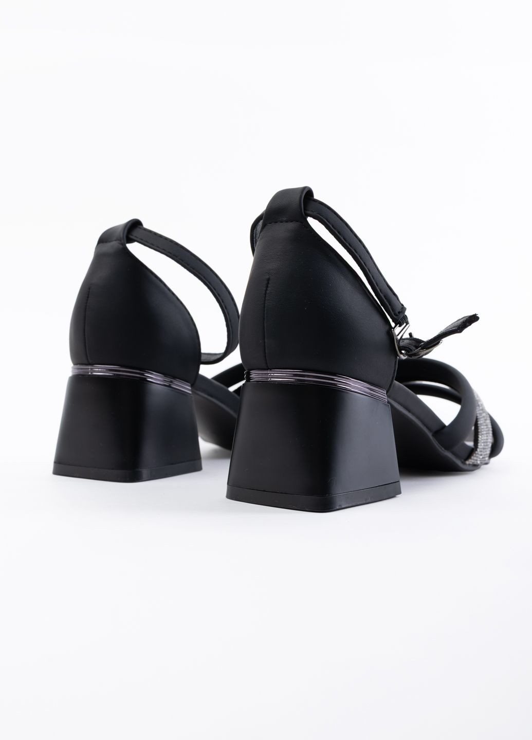 Черные боссоножки женские h008h-51 черные 346216 Meideli с ремешком