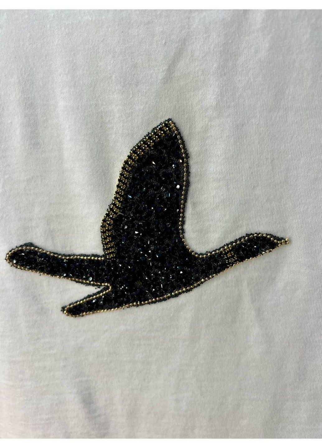 Женская футболка Pepper Mint PT24-17 птица камни средняя длина Pepper&Mint - (303630269)