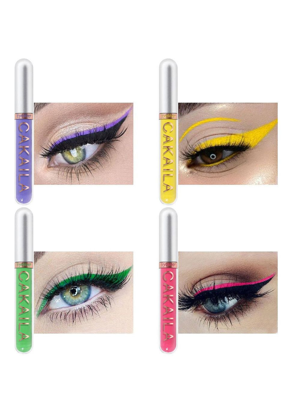 Цветная водостойкая подводка для глаз, подводка для век, цветной лайнер для глаз Цвет №1 Cakaila (321998939)