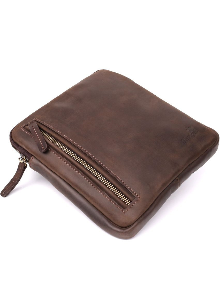 Практична сумка для чоловіків на плече з натуральної вінтажної шкіри 23149 Коричневий Shvigel (363968923)