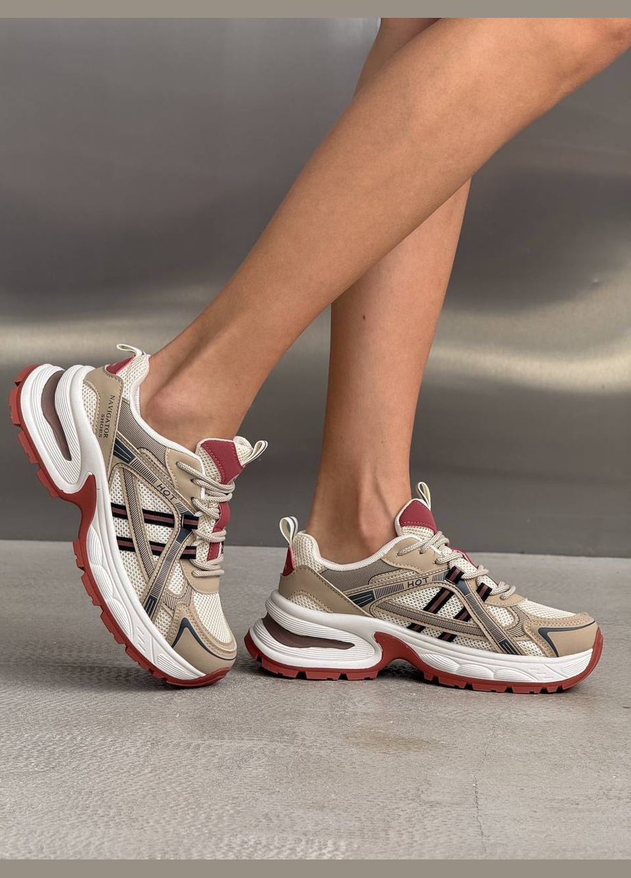 Стильні жіночі кросівки No Brand бежеві демісезони (329728986)