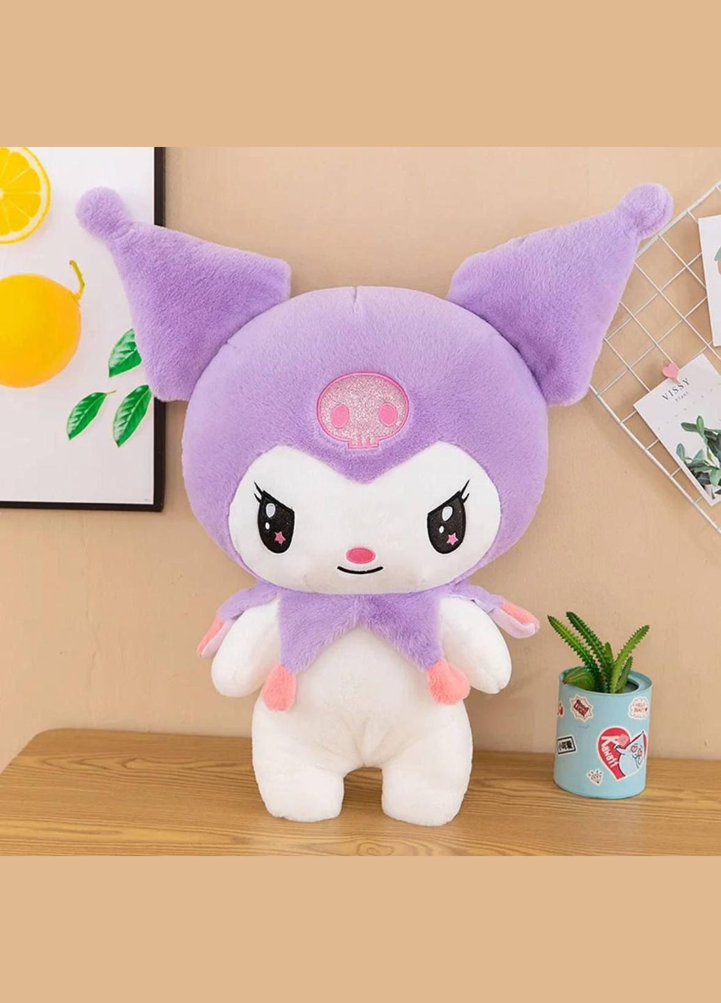 М'яка іграшка Куромі аніме 85 см, плюшева іграшки для дітей Kuromi Hello Kitty фіолетова Kiki (311222887)