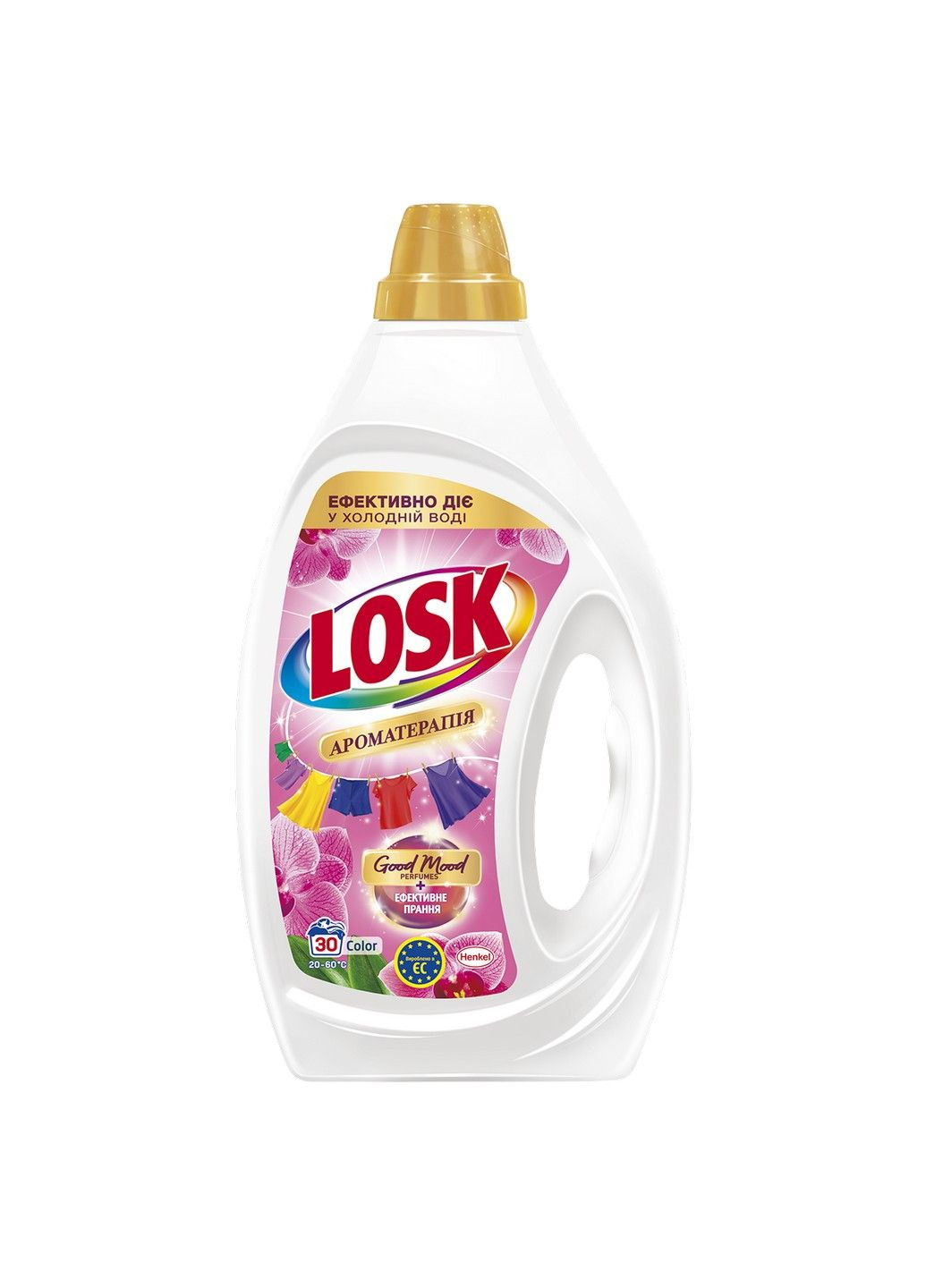 Гель для прання Ароматерапія Color Ефірні масла та аромат Малазійської квітки 30 циклів прання 1.35 л Losk (293343688)