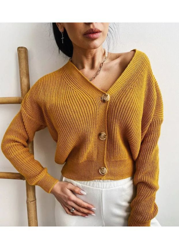 Охряной демисезонный кардиган Mint