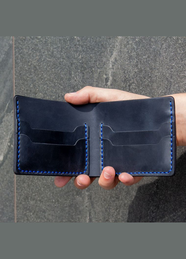 Классический кожаный кошелек Casual темно-синий SD Leather (275399086)