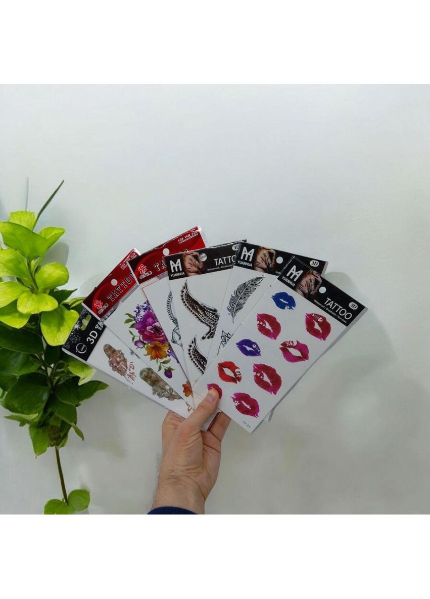 Набір тимчасових тату "Середня. Мікс №2" (FF-25, FF-27, FF-007, FF-015) MIC (362433354)