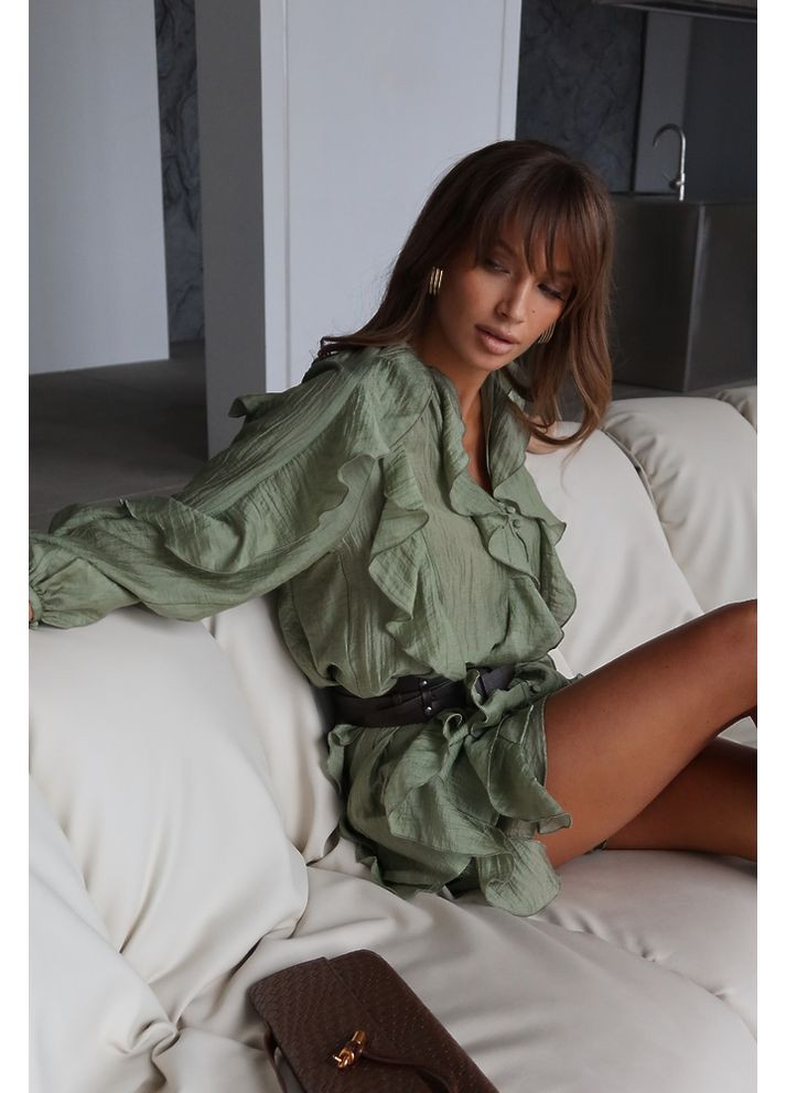 Мятное повседневный женское платье angel (комплект с шортами) (mil639) milirud