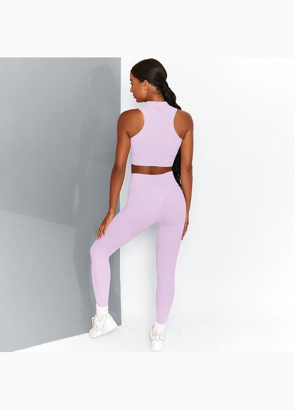 Комплект для фитнеса (спортивный костюм) топ и леггинсы 8347 L лиловый Fashion (336547431)