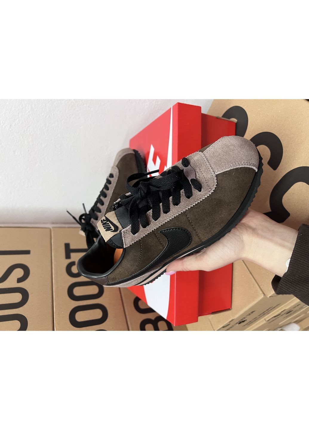 Коричневые всесезонные кроссовки cortez brown black Nike