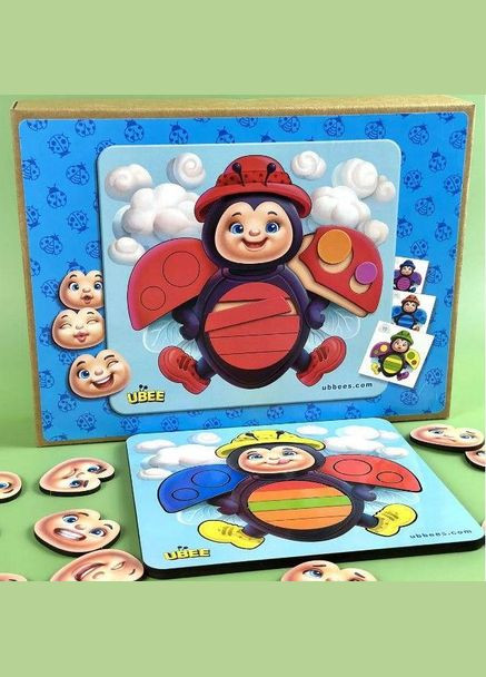 Мозаика детская деревянная "Солнышко. Эмоции" (ПСД280) Ubee (362427275)