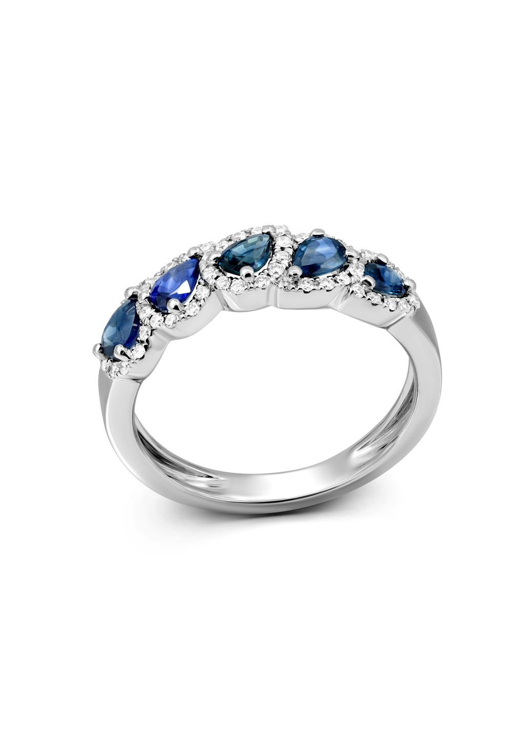 Кольцо с бриллиантами и сапфирами в белом золоте 1-247 721 Zarina (333833107)