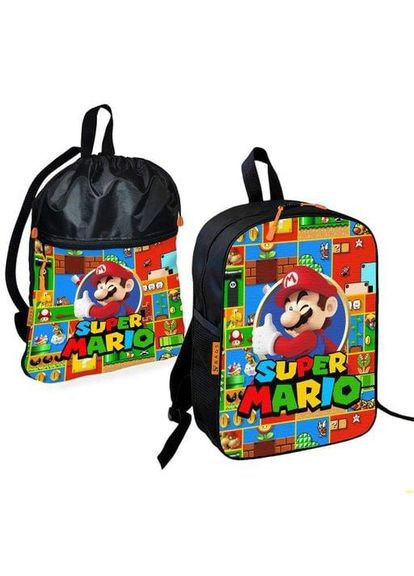 Школьный рюкзак детский Супер Марио + Сумка для обуви спортивной формы рюкзак-мешок для мальчика (2081) (1330328) Brand (368865340)