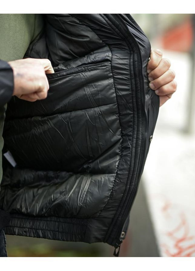 Черная зимняя мужская зимняя куртка No Brand