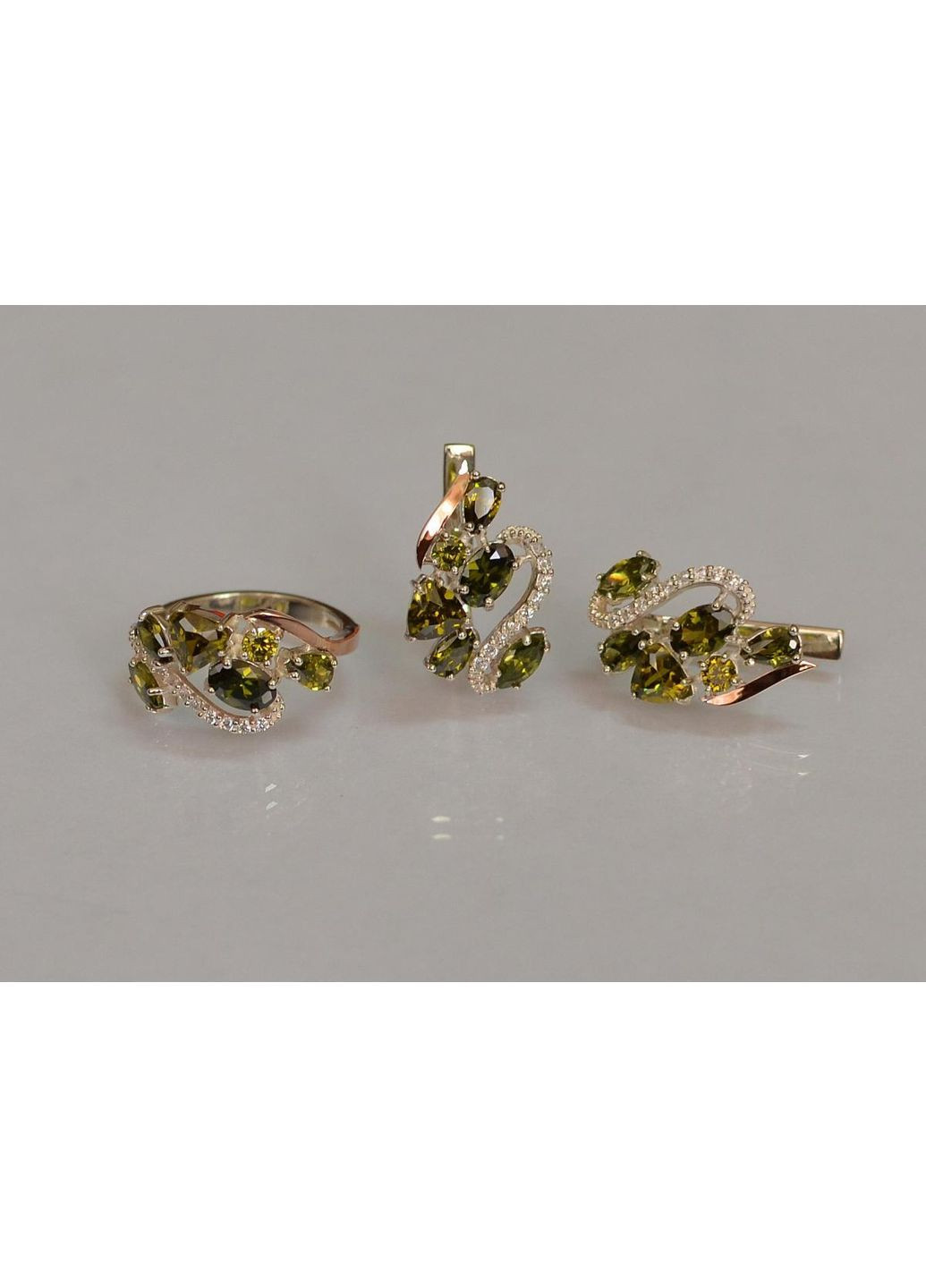 Срібний набір з золотими пластинами Silver Style (367112232)