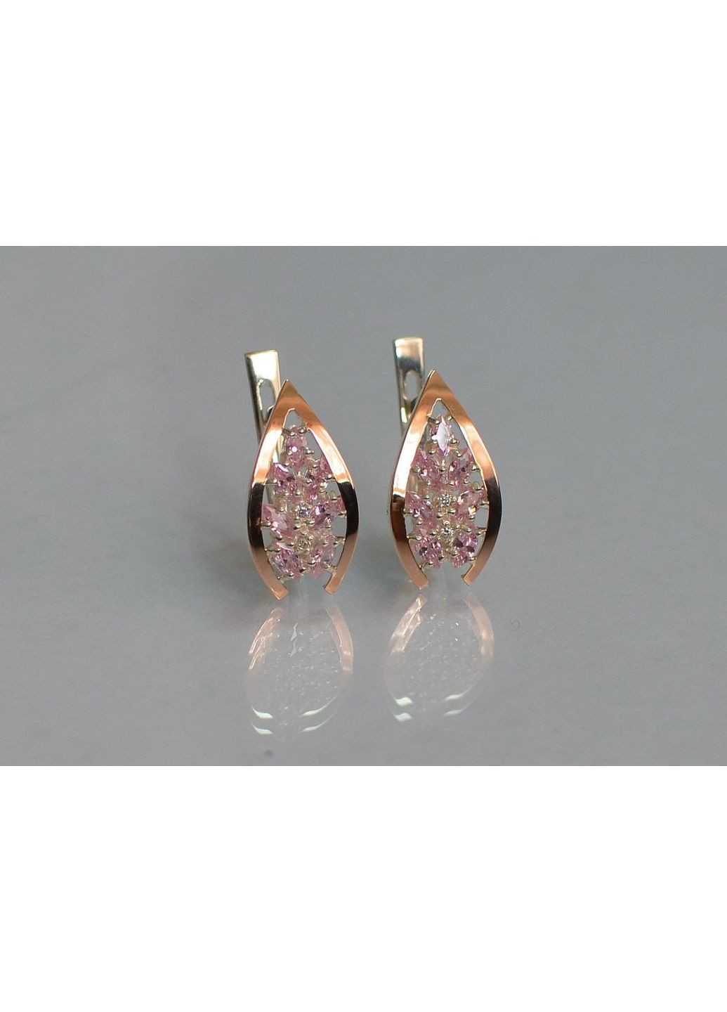 Серебряные серьги с золотыми вставками Silver Style (367112274)