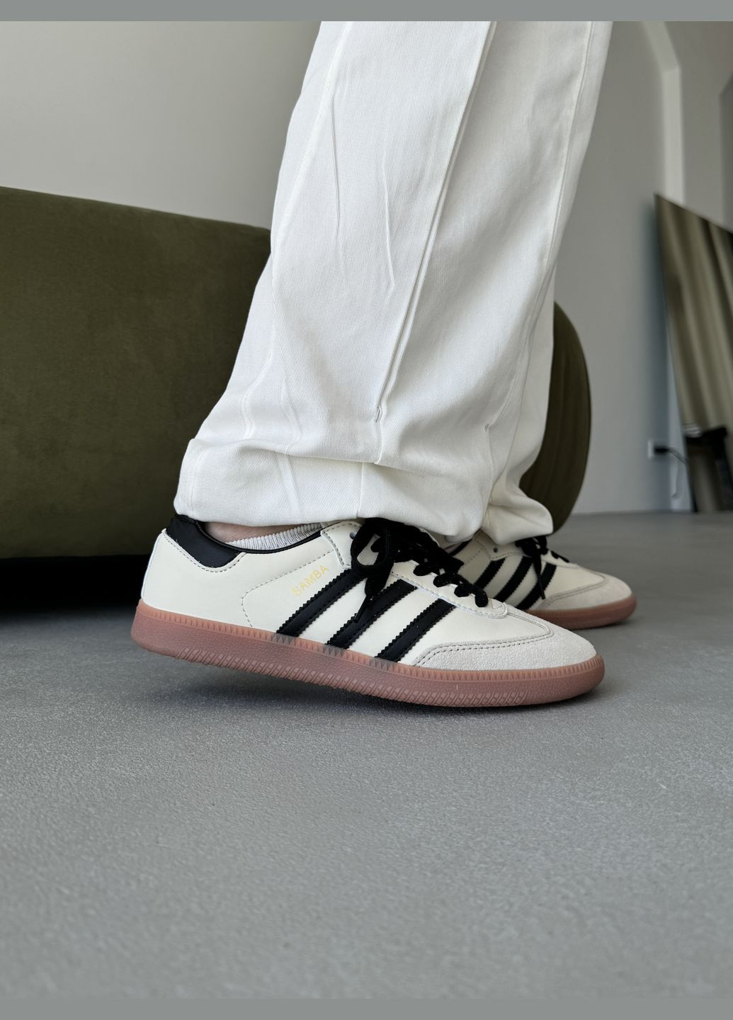 Кроссовки женские и мужские Adidas Samba beige | Адидас Самба бежевые No Brand бежевые демисезоны (316507754)