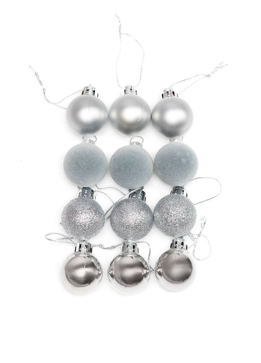 Набор шариков для елки цвет серебристый ЦБ-00238243 No Brand (282924406)