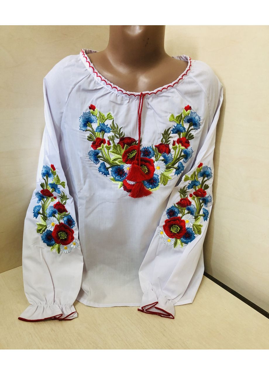 Біла сорочка вишиванка для дівчинки підліткова калина 128 134 140 146 152 158 164 140 (366080078)