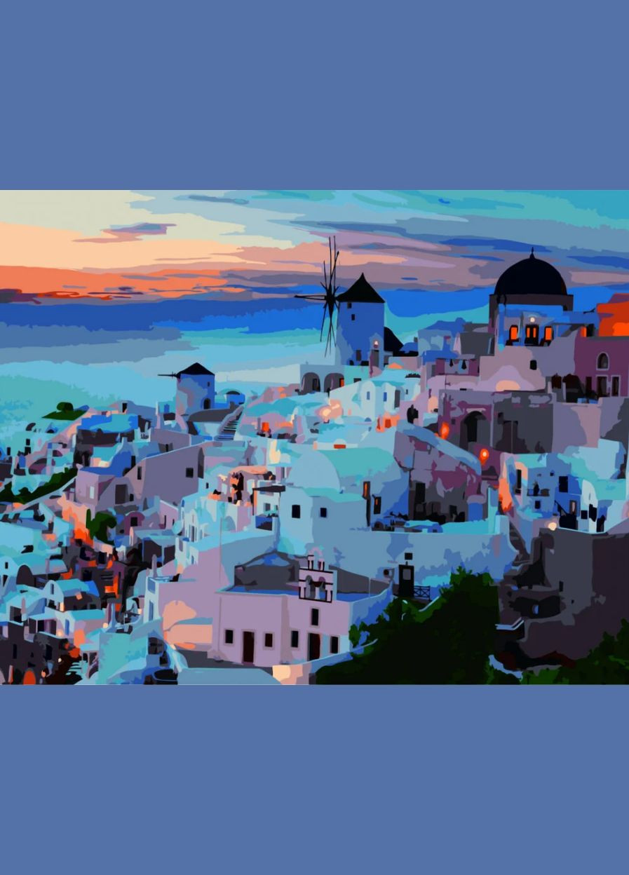 Картина по номерам Вечерний Санторини VA-2740 40х50 см ( ) Strateg (328945852)