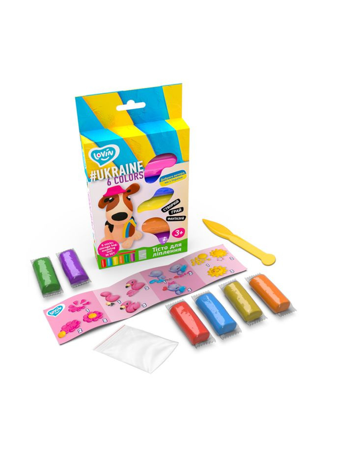 Набор теста для лепки "Ассорти #Ukraine" TM 41171, 6 цветов Lovin (301834594)