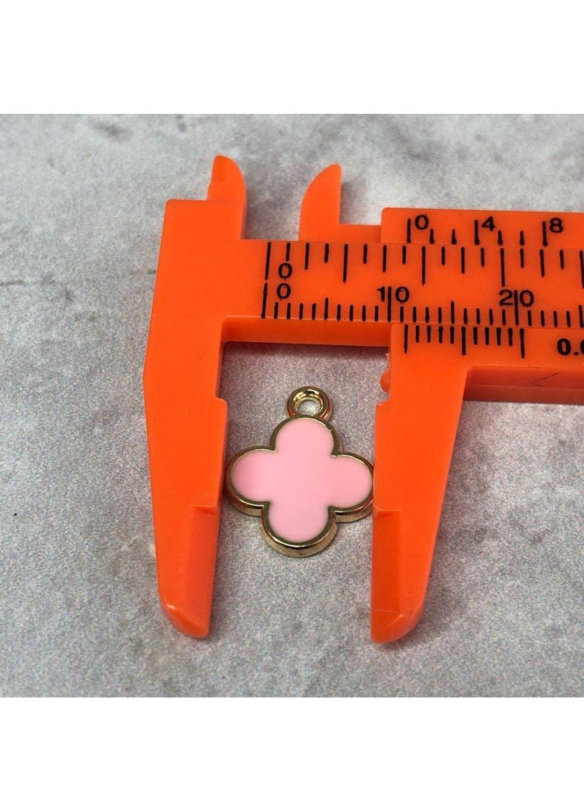 Підвіска металева "Конюшина з емаллю" 12х15 мм, - розовий у золоті Plus-plus (352743435)