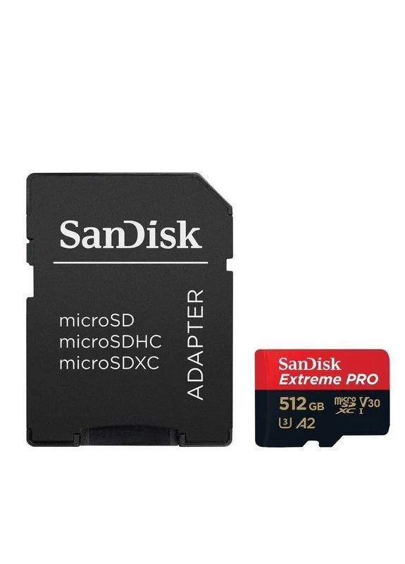 Карта пам'яті microSDXC (UHS-1 U3) Extreme Pro A2 512Gb class 10 V30 (R200MB/s,W140MB/s) (adapter) SanDisk (392281920)