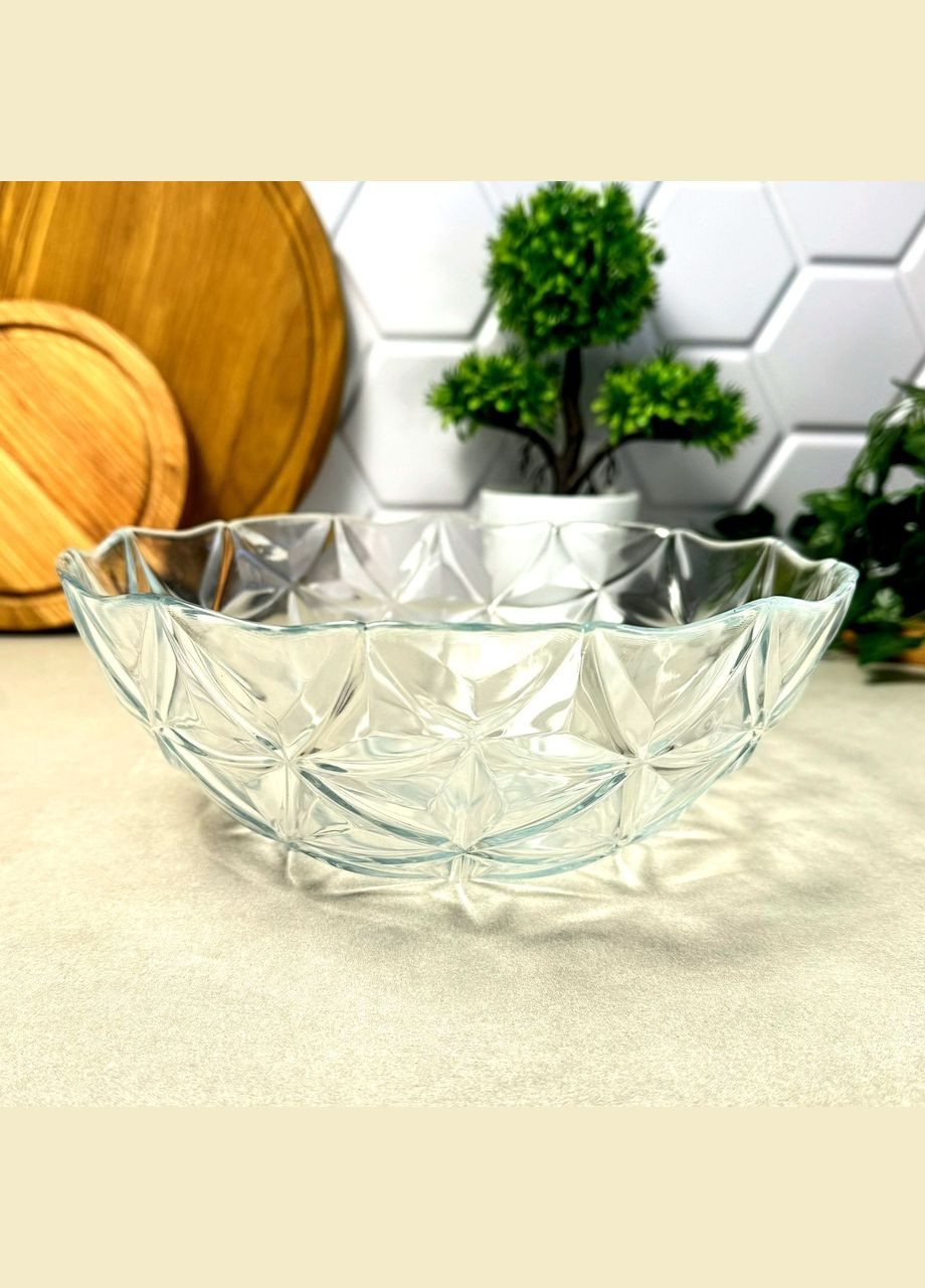 Велика скляна салатниця Естрелла 24 см Pasabahce (323222653)