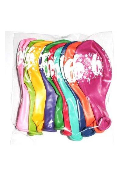 Латексный воздушный шарик 12" (30см) с рисунком "Цифра 6" Gemar Balloons (302313708)