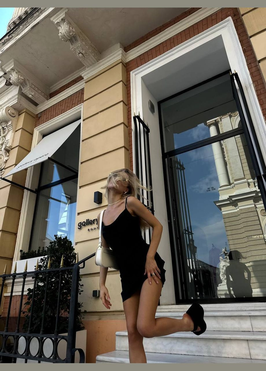 Черное коктейльное, вечернее, кэжуал женское платье платье-комбинация No Brand