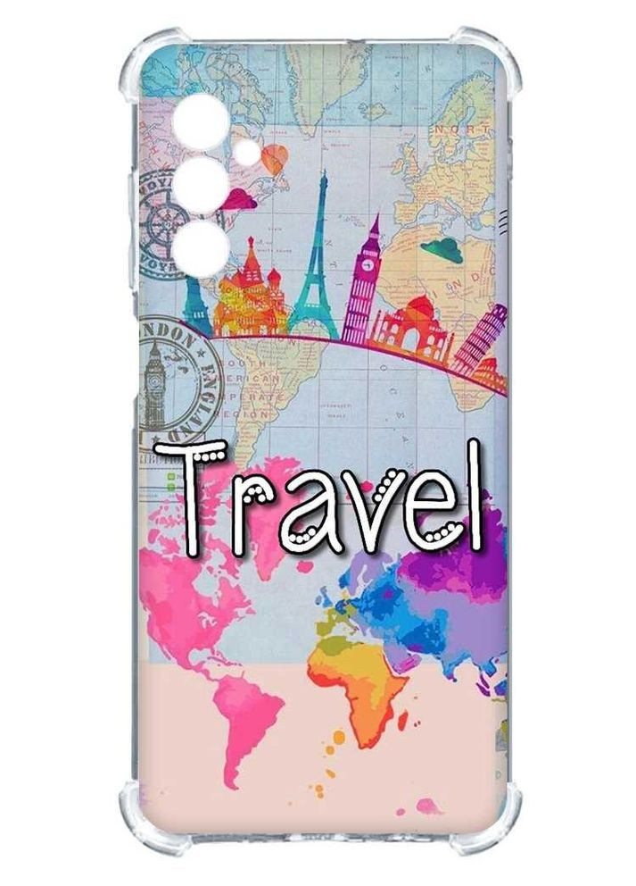 Чехол с утолщёнными углами на Samsung Galaxy A25 (A256):: Путешествие. Travel (принт 321) Creative (360685500)