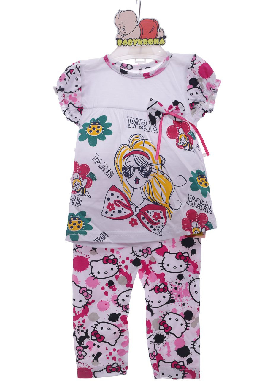 Розовый летний туника с лосинами трикотажные paris розовый 98 см (38615) BABYKROHA