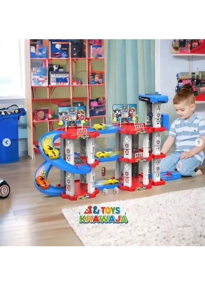 Іграшковий трек паркування Childrens Rail Car MH2004 Щенячий патруль 75 деталей 3 машинки Domotec (367074475)