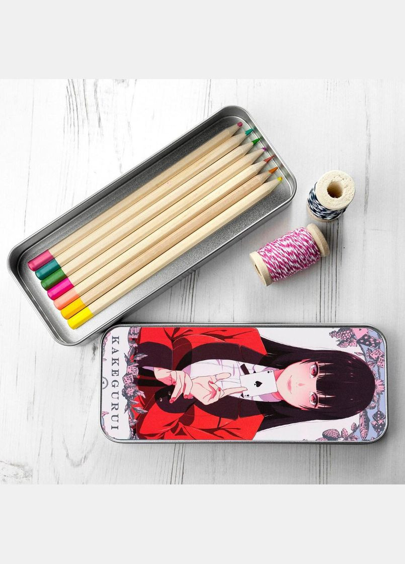 Пенал школьный для мальчика и девочки металлический Безумный азарт #004 7*18 см Silver No Brand (309154951)