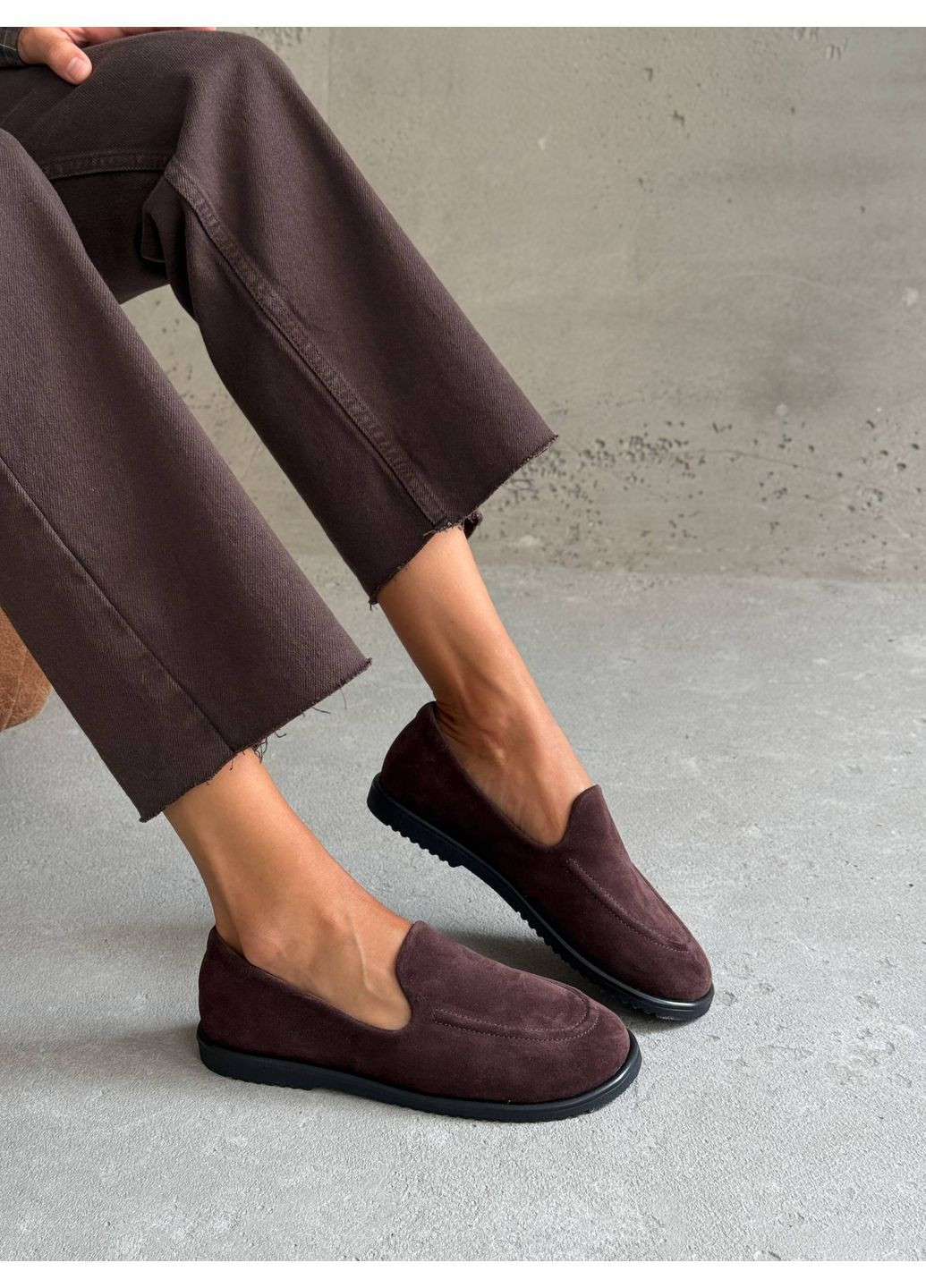 No Brand Анатомічні лофери коричневий з натуральна замша, — демісезон (369607902)