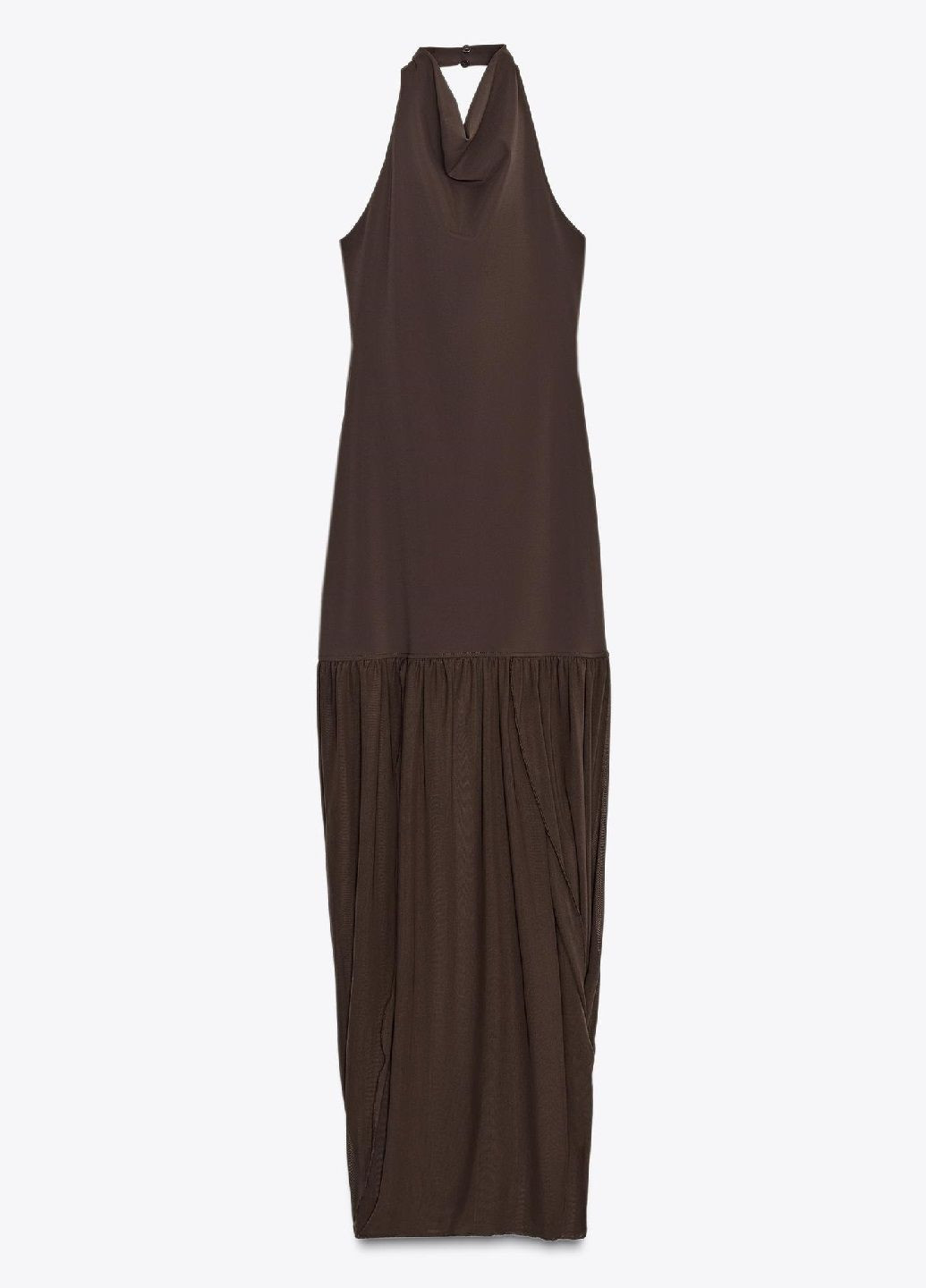 Коричневое кэжуал платье Zara однотонное