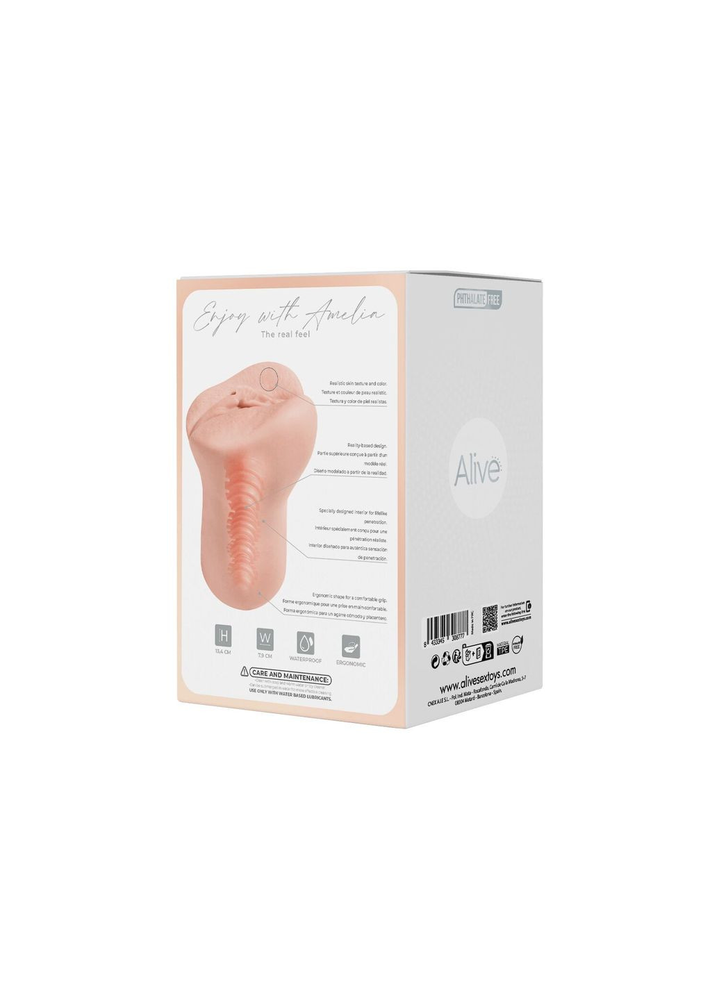 Мастурбатор-вагіна Amelia Super Realistic Masturbator S Flesh, реалістичний канал Alive (315932965)