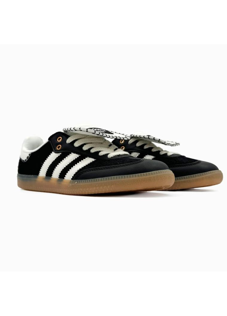 Черные демисезонные кроссовки мужские adidas samba wales bonner black white адидас самба No Brand