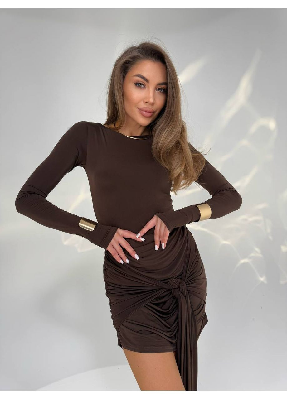 Жіноча міні-спідниця з драпіруванням та вузлом MonCher (368634164)