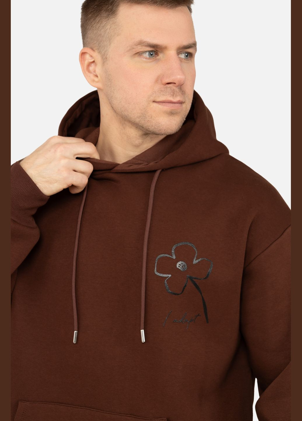 Чоловічий худі колір коричневий CB-00262206 Yuki (309016071)