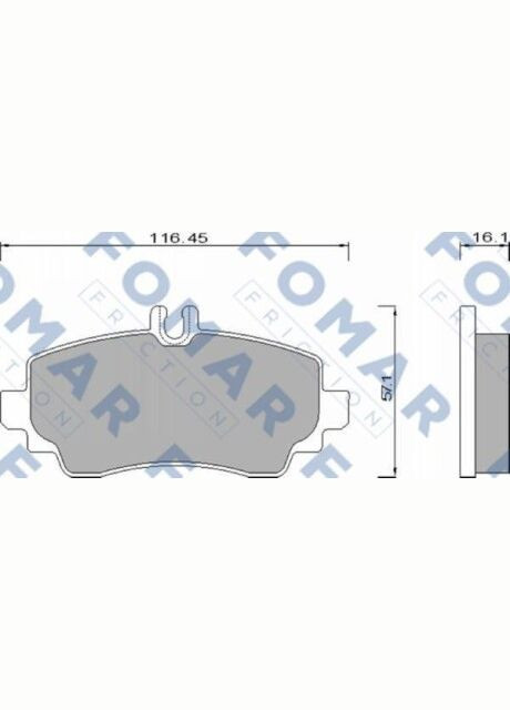 Колодки тормозные дисковые передние MERCEDES A140, A160, A170, A19 FO 668581 Fomar (364975050)